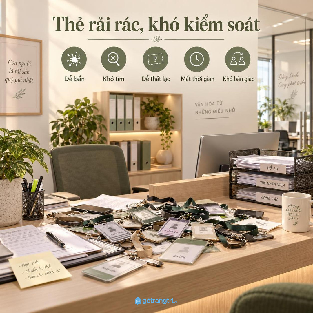 Văn phòng bán hàng cần tủ thẻ gọn để khu lễ tân nhìn chuyên nghiệp hơn