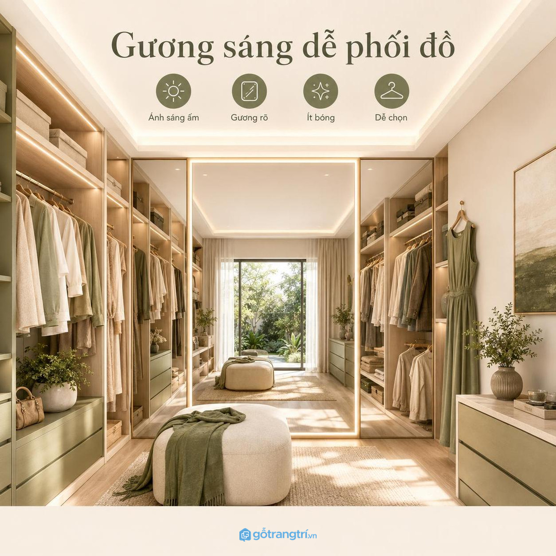 Phòng master cần tủ trang sức kín đáo, đồng bộ và an tâm