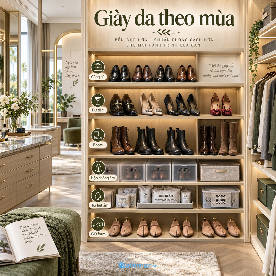 Biệt thự hay tiếp khách cần góc lấy giày nhanh mà vẫn sạch mắt