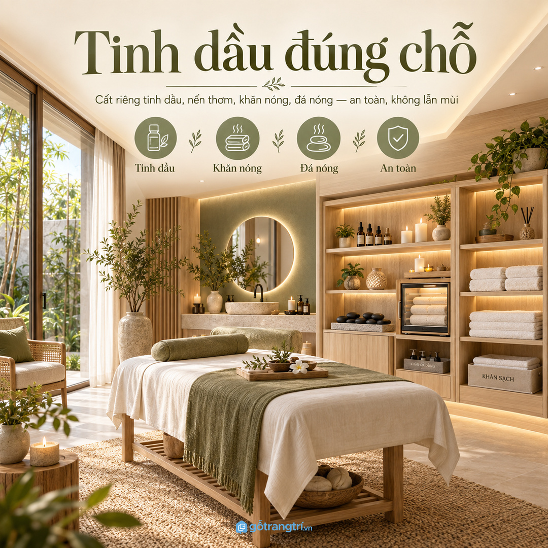 Vật liệu ray kéo khay rời giúp phòng spa dùng êm và dễ vệ sinh