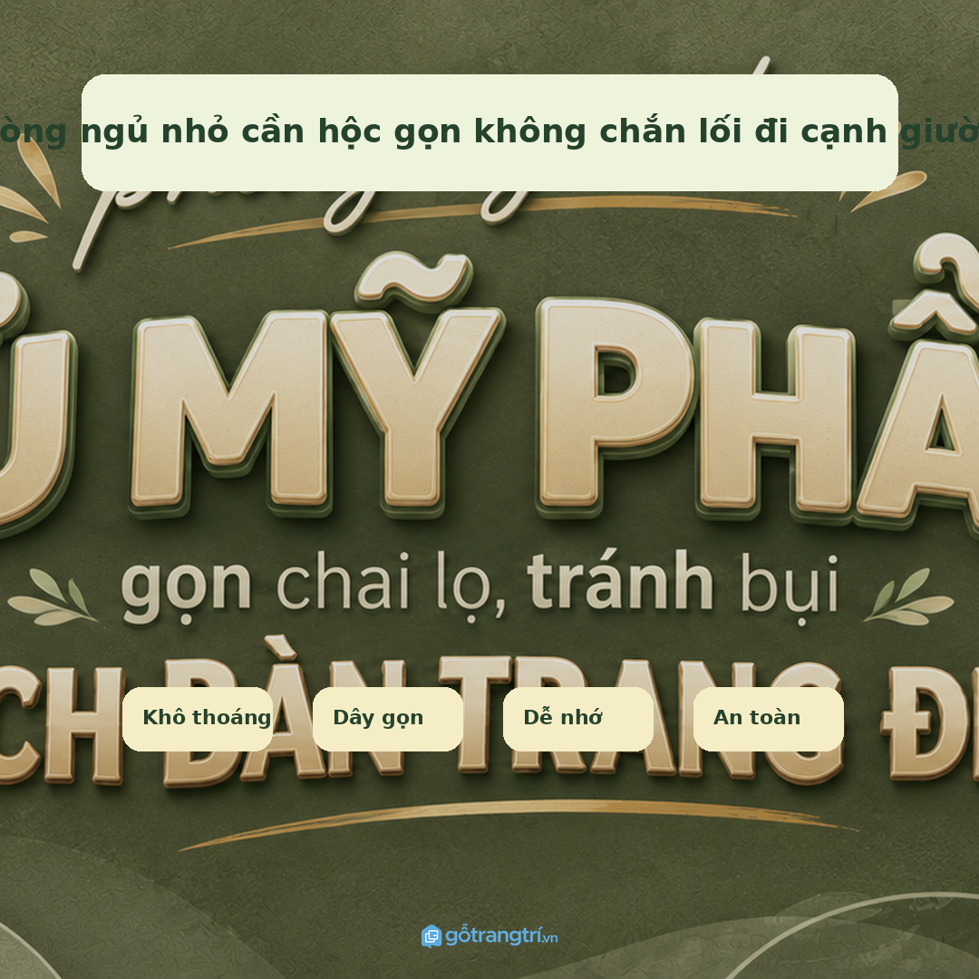 Phòng ngủ nhỏ cần hộc gọn không chắn lối đi cạnh giường