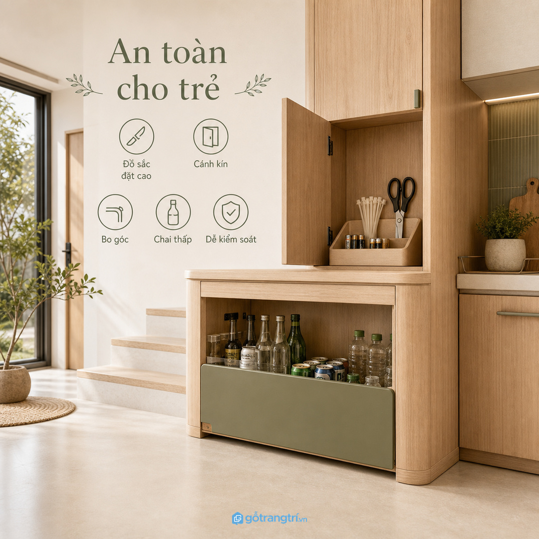 Nhà phố ít kho nên ưu tiên tủ mỏng tận dụng chiều đứng