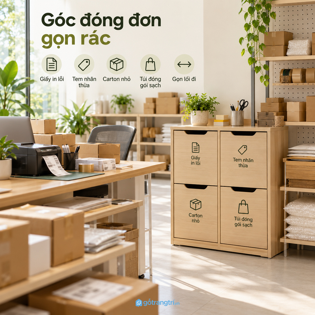 Pantry nhỏ cần tách cốc giấy chai nhựa bã trà cà phê và rác ướt nhẹ