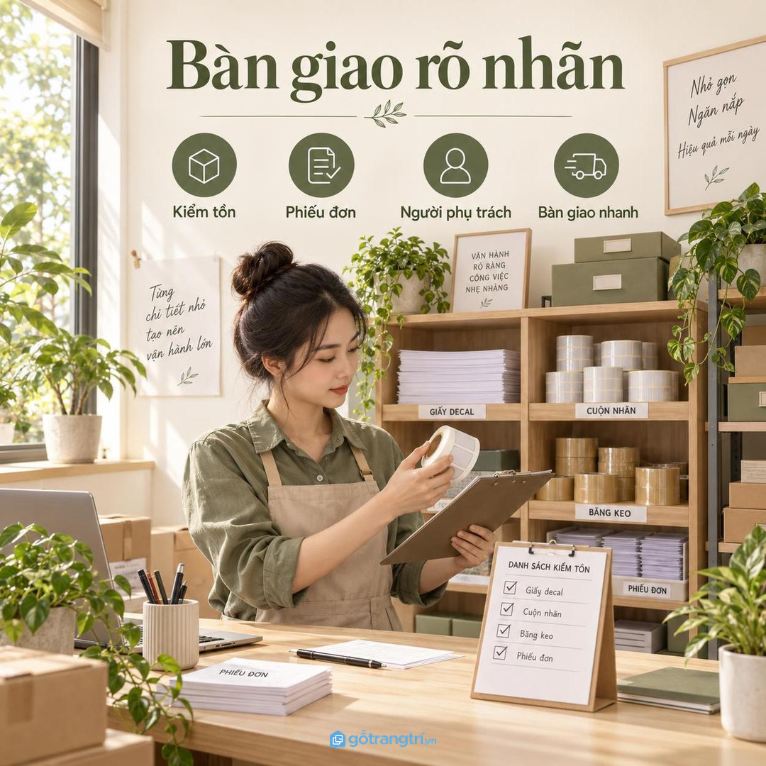 Bàn giao vật tư rõ nhãn giúp kế toán và kho kiểm tồn nhanh