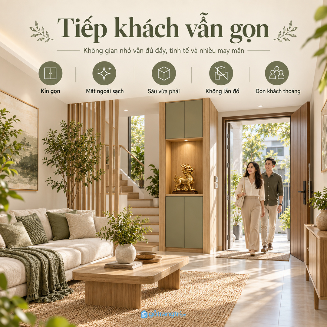Gia đình dùng hằng ngày cần kệ dễ lau, dễ giữ nếp và có vị trí cố định