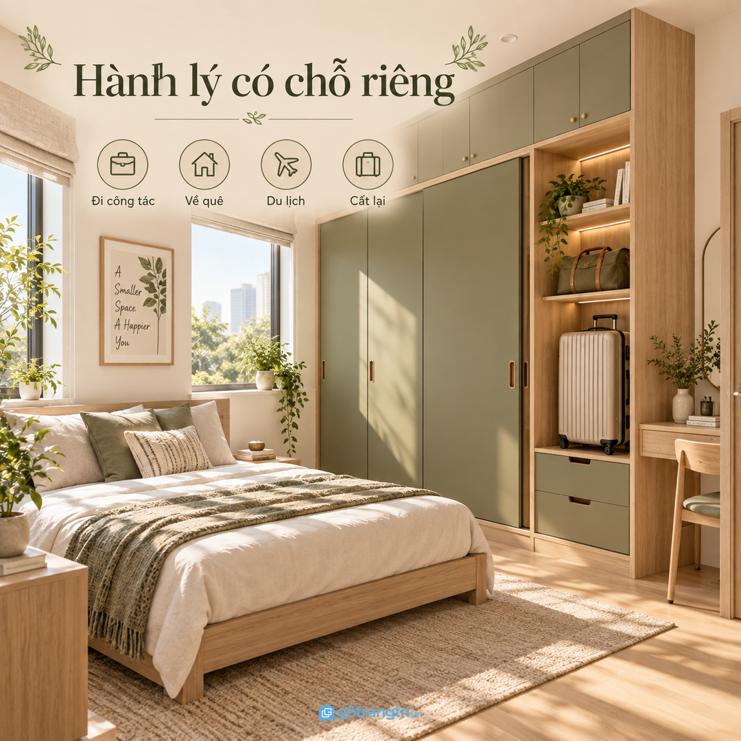 Tủ may đo giúp hành lý có điểm về cố định sau mỗi chuyến đi