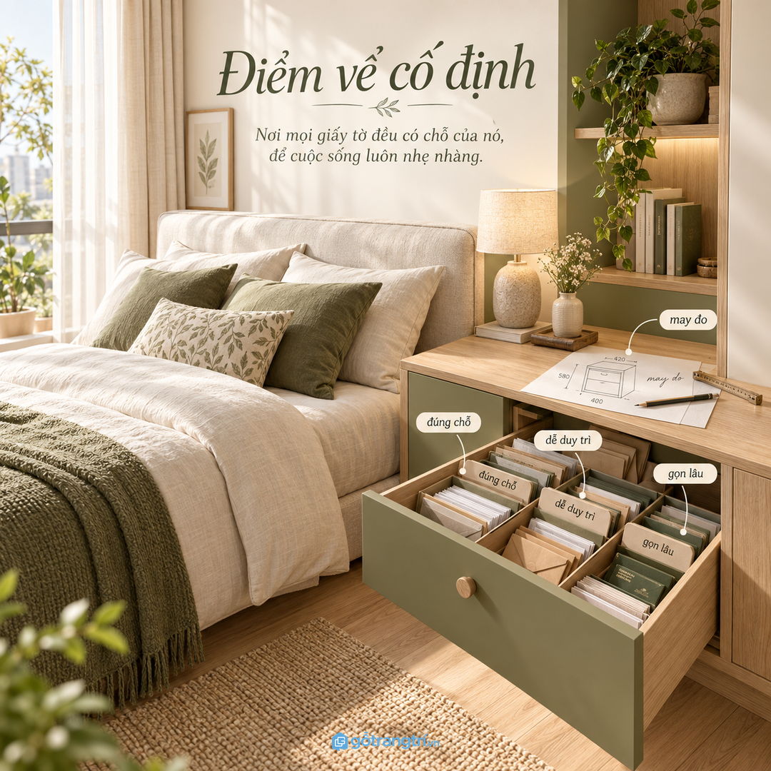 Tủ may đo giúp giấy tờ cá nhân có điểm về cố định sau mỗi lần sử dụng