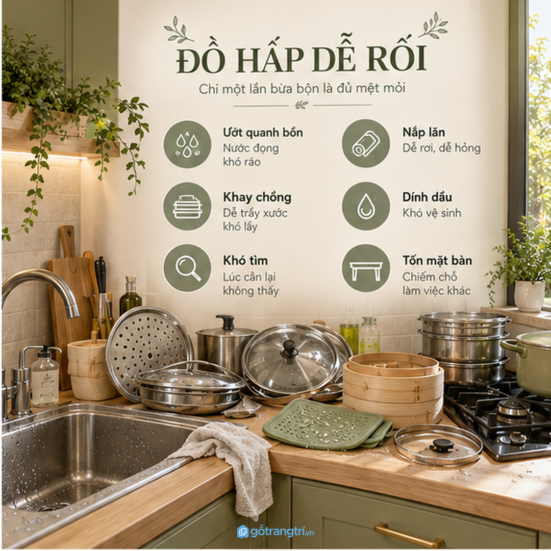 Tủ may đo giúp đồ hấp gọn sạch và sẵn sàng cho bữa sáng mỗi ngày