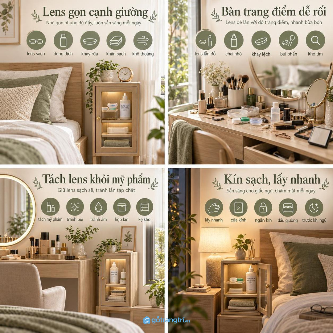 Tủ may đo giúp góc chăm mắt gọn sạch và duy trì vệ sinh dễ hơn