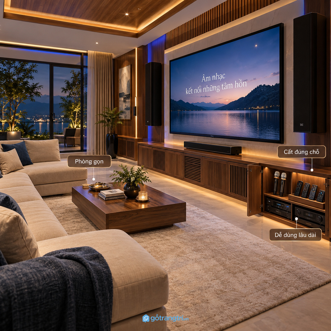 Biệt thự hay tiếp khách cần khoang lấy nhanh cho micro và remote