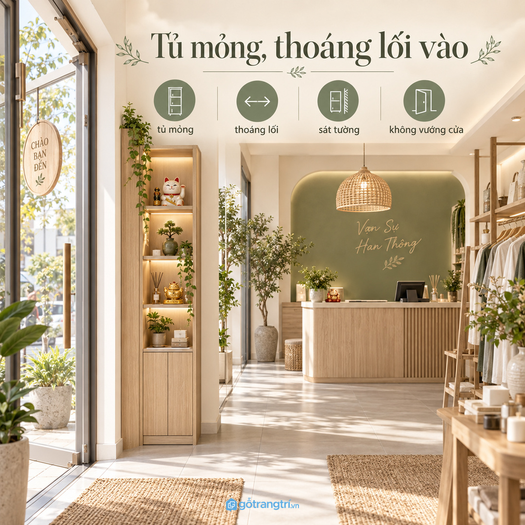 Tủ may đo giúp vật phẩm phong thủy được cất sạch và dùng đúng lúc