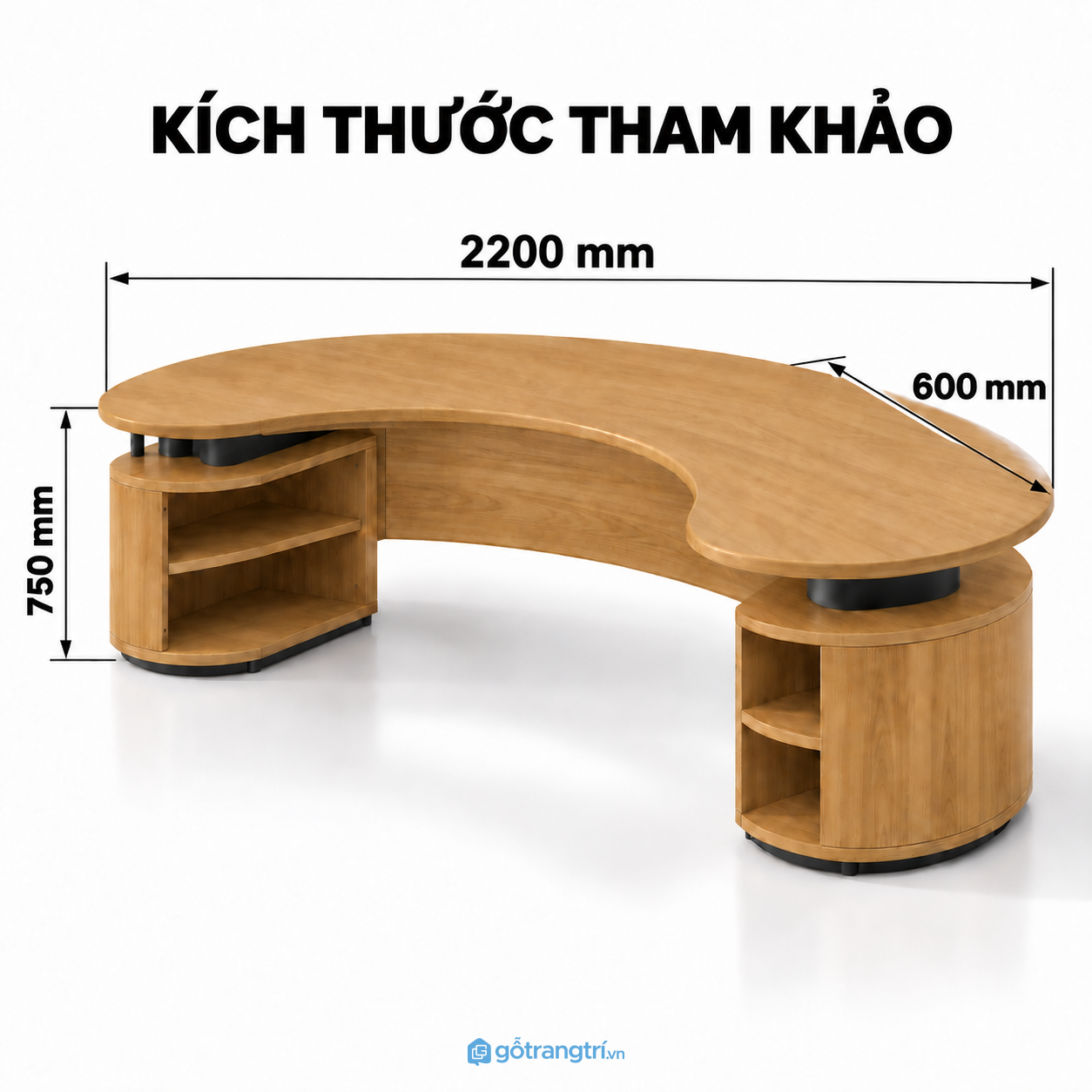 Bàn làm việc chữ U liền tủ cho setup nhiều màn hình