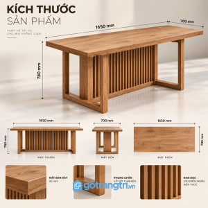 Bàn làm việc gỗ chân nan hiện đại thiết kế chắc chắn