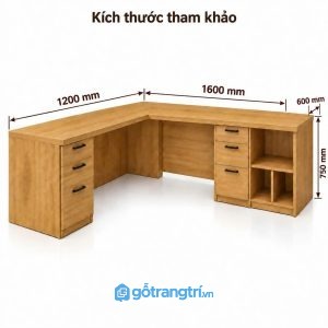 Bàn làm việc góc chữ L nhiều ngăn kéo tiện dụng