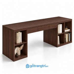 Bàn làm việc liền kệ sách 2 bên GHS-4058 - 160x60x75cm - Màu gỗ 613 - GHS-4058b