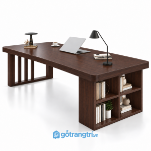 Bàn làm việc mặt rộng có kệ hiện đại tiện dụng GHS-4050 - 1700x700x750 - Màu gỗ 613