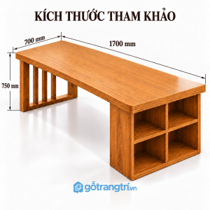 Bàn làm việc mặt rộng có kệ lưu trữ nhiều ngăn