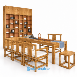 Bàn tiếp khách gỗ kiểu Trung Hoa dáng chữ nhật GHS-7013