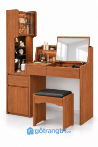 Bàn trang điểm liền tủ kính màu gỗ sáng GHS-4043 - 130x45x150cm - Màu gỗ xoan đào - GHS-4043a