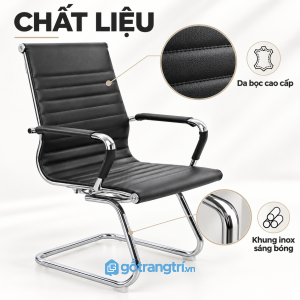 Bề mặt bọc da, khung mạ crom sáng màu