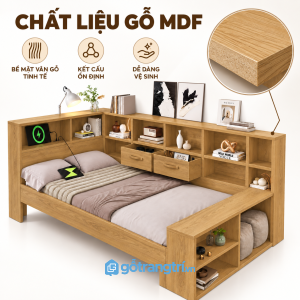 Bề mặt gỗ dễ phối và thuận tiện vệ sinh