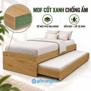Bề mặt gỗ dễ vệ sinh, phù hợp sử dụng hằng ngày