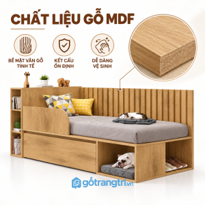 Bề mặt gỗ sáng, dễ phối màu nội thất