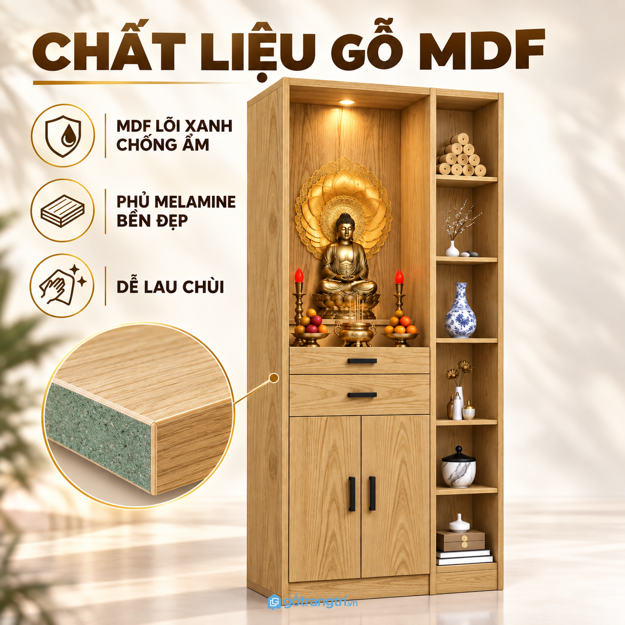 Thiết kế đứng gọn, tận dụng tốt chiều cao