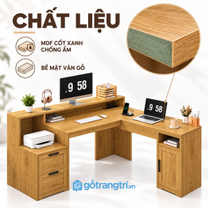 Bề mặt vân gỗ bền đẹp, dễ vệ sinh hằng ngày