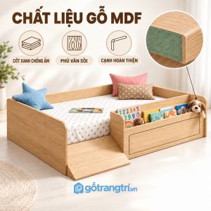 Bề mặt vân gỗ sáng, dễ phối nội thất
