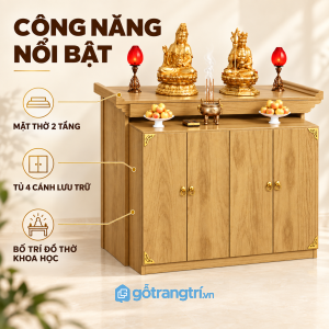 Bốn cánh tủ kín tăng diện tích lưu trữ