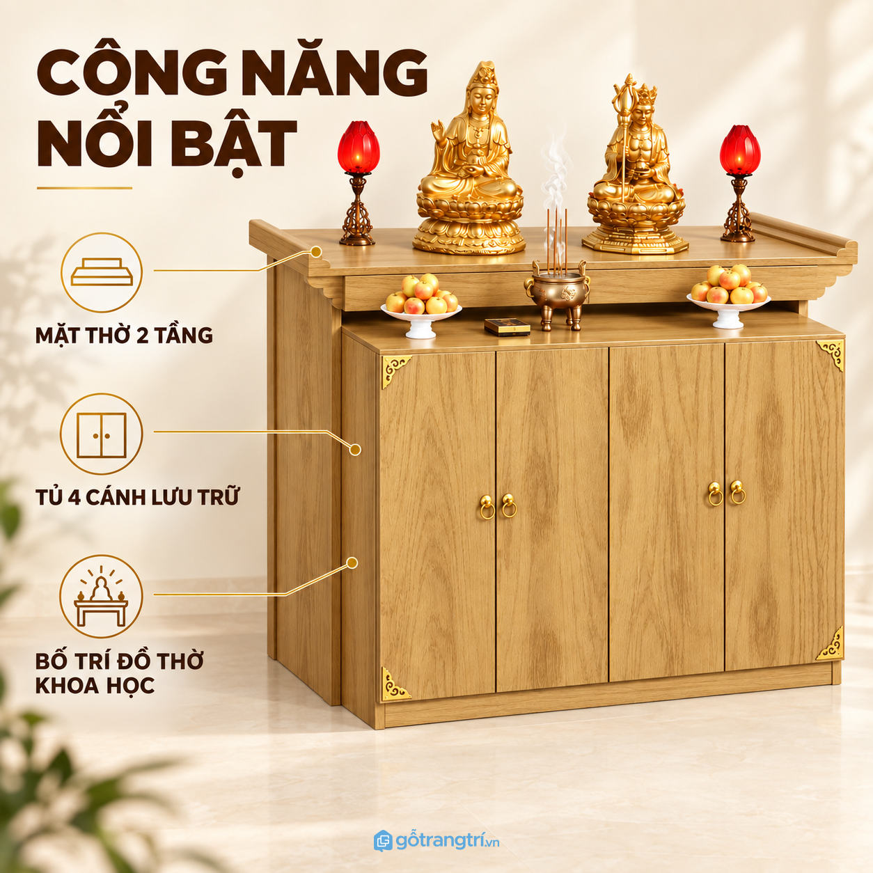 Bốn cánh tủ kín tăng diện tích lưu trữ Bốn cánh tủ kín tăng diện tích lưu trữ