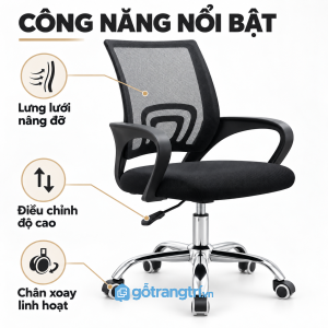 Chân xoay, bánh xe và khả năng nâng hạ linh hoạt