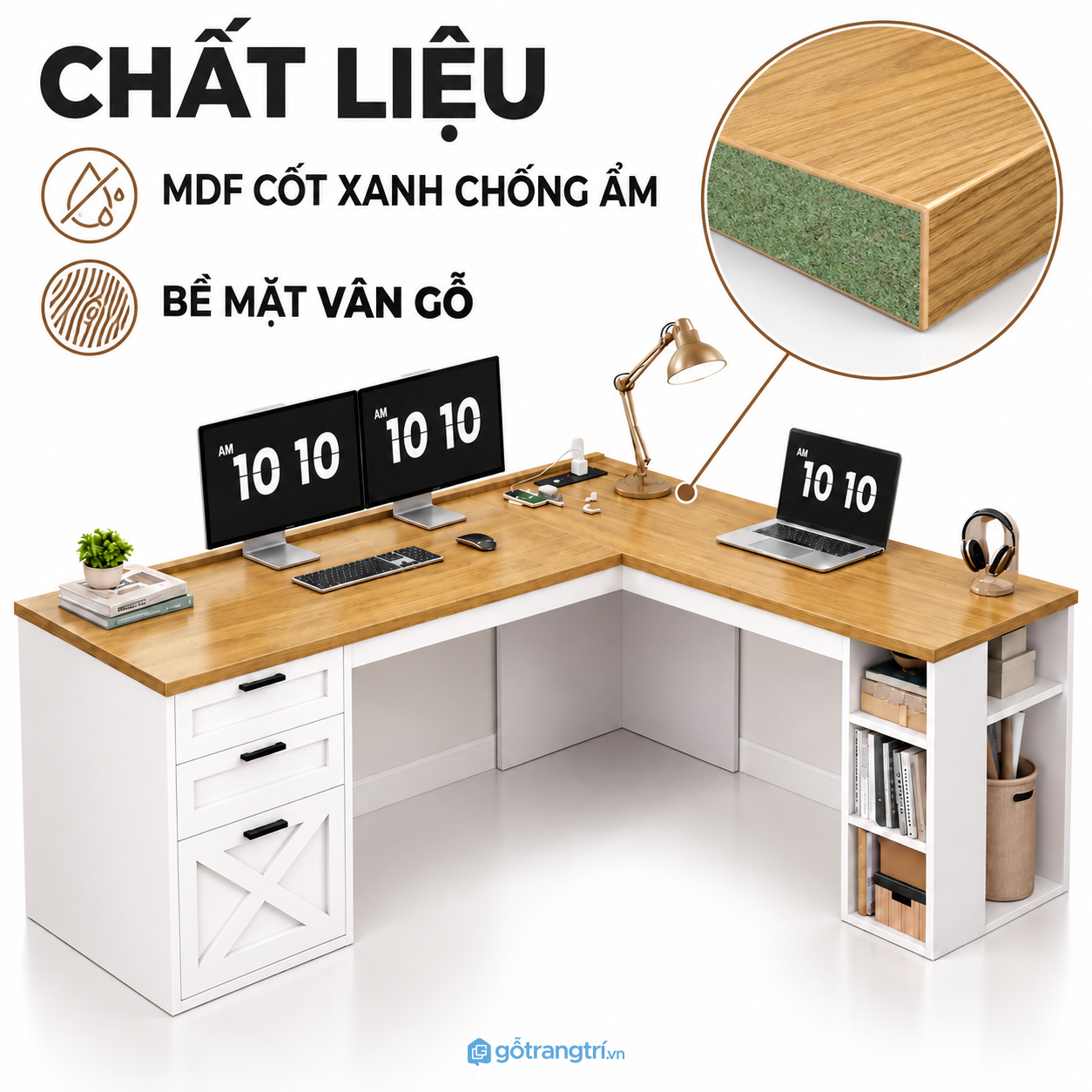 Chất liệu bền đẹp, bề mặt dễ vệ sinh