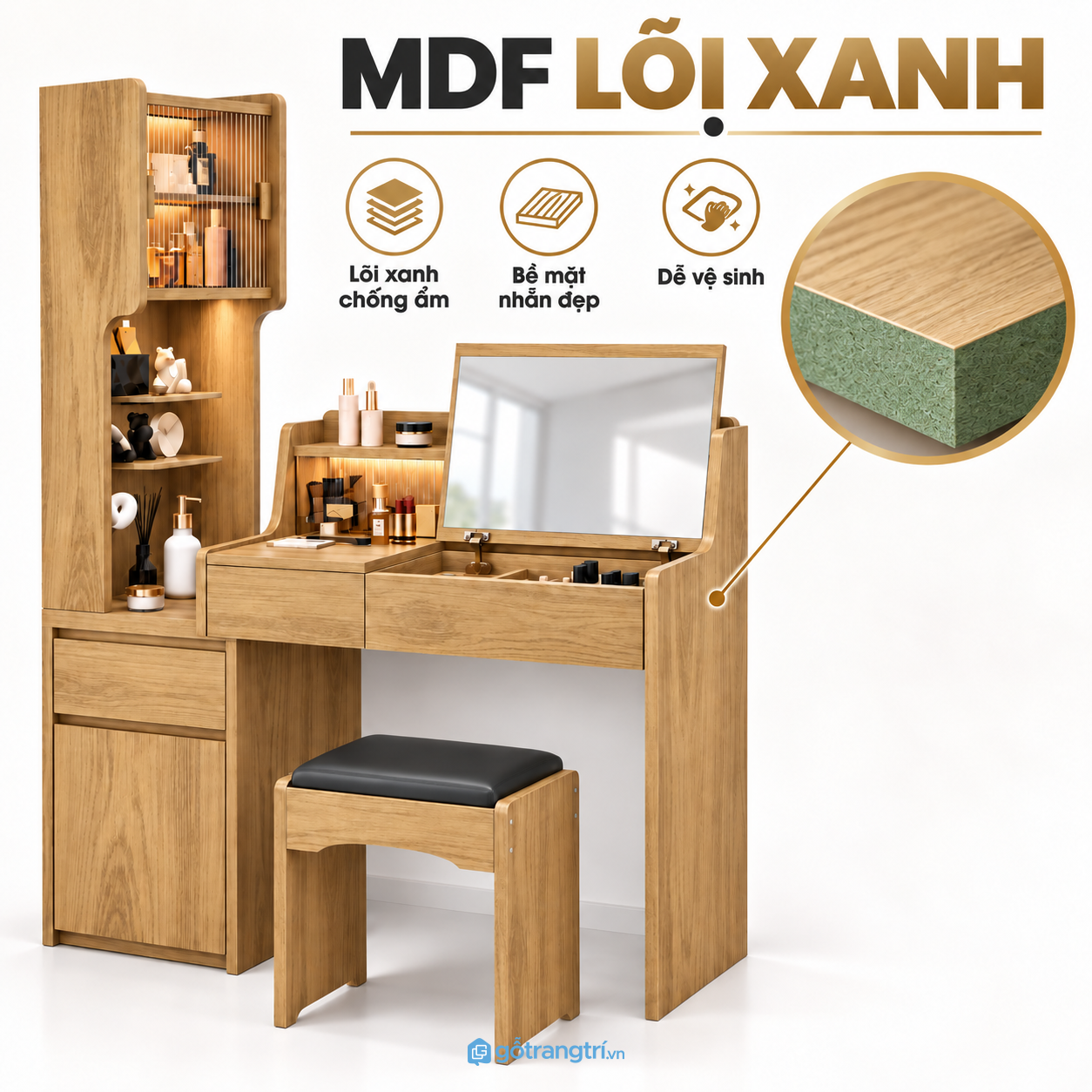 Chất liệu bền đẹp, dễ vệ sinh và sử dụng