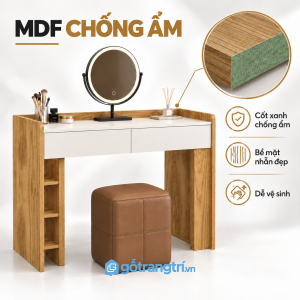 Chất liệu gỗ dễ vệ sinh, phù hợp sử dụng hằng ngày