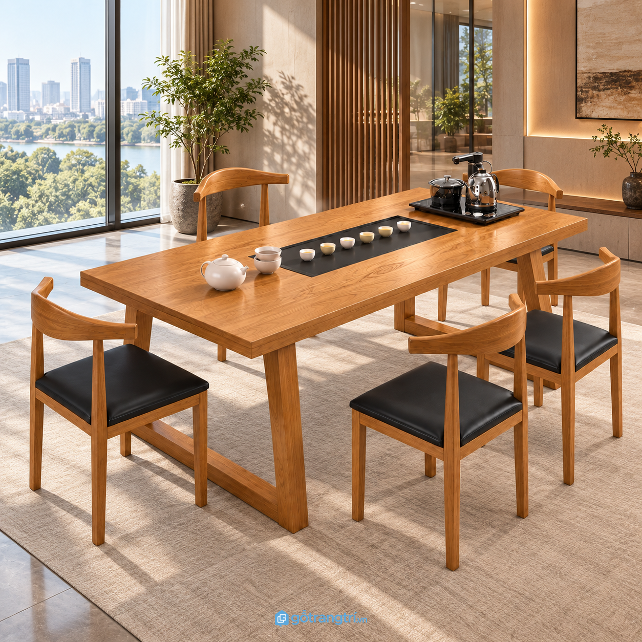 Chi tiết thiết kế Bộ bàn trà gỗ tiếp khách 6 ghế hiện đại GHS-7014 Chi tiết thiết kế Bộ bàn trà gỗ tiếp khách 6 ghế hiện đại GHS-7014