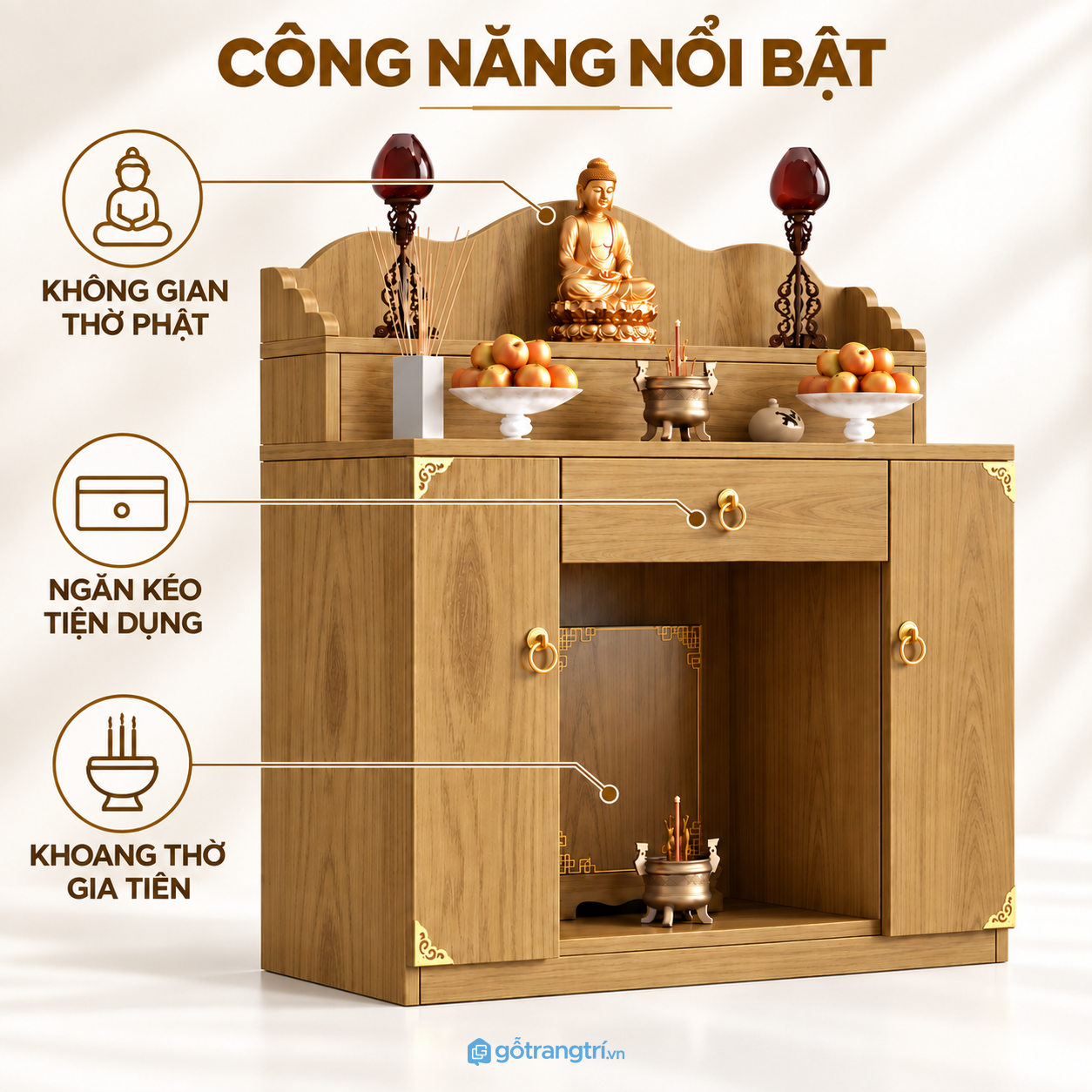Công năng lưu trữ thông minh, gọn gàng Công năng lưu trữ thông minh, gọn gàng