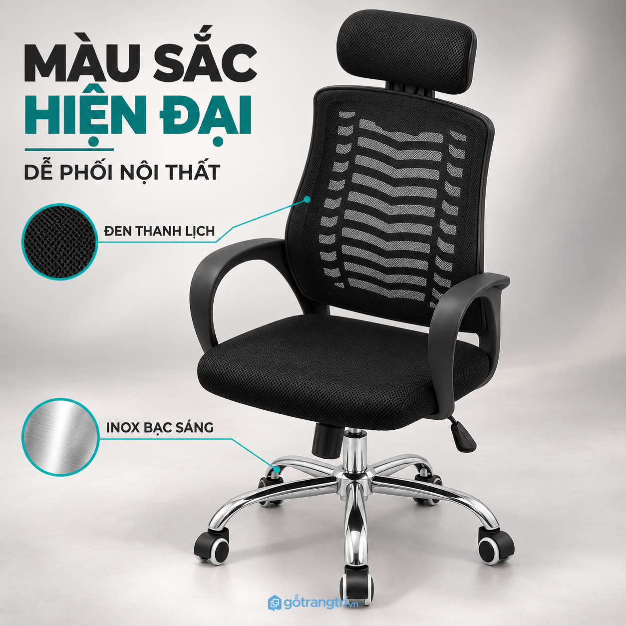 Dễ phối với nhiều không gian làm việc khác nhau Dễ phối với nhiều không gian làm việc khác nhau