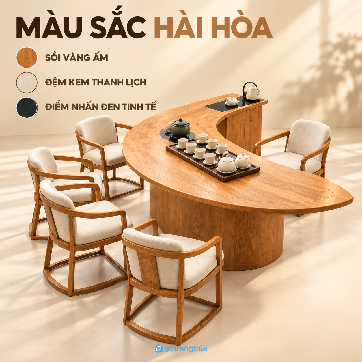 Dễ phối với phòng trà và phòng khách rộng