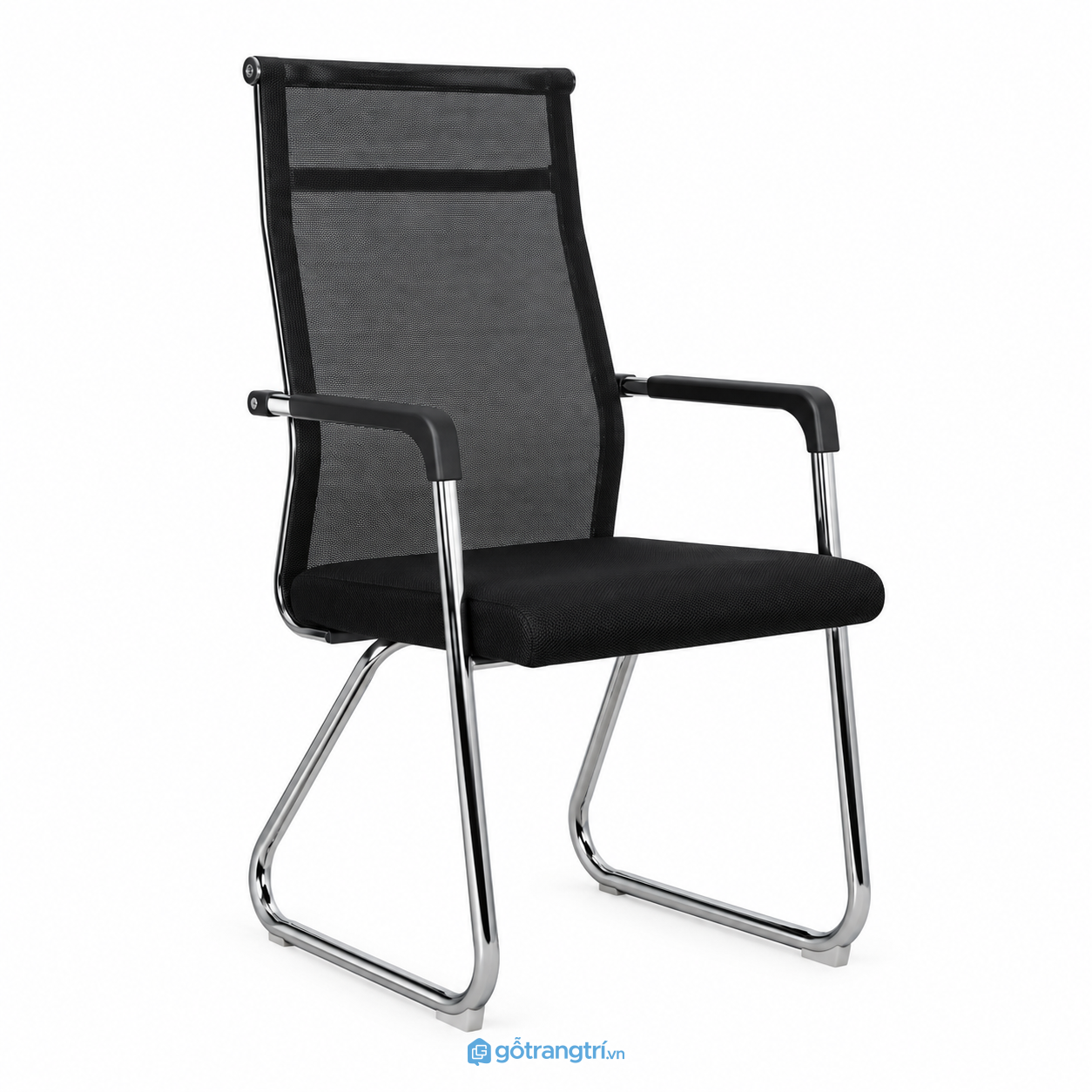 Ghế chân quỳ lưng lưới màu đen hiện đại GHS-7001 - hình ảnh thực tế 1