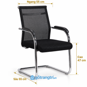Ghế phòng họp chân quỳ lưng lưới khung thép hiện đại