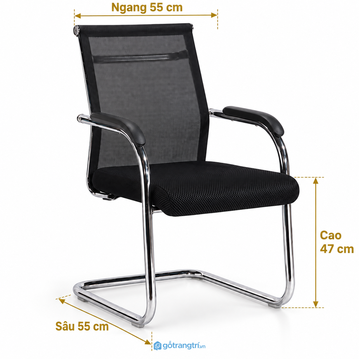 Ghế phòng họp chân quỳ lưng lưới khung thép hiện đại Ghế phòng họp chân quỳ lưng lưới khung thép hiện đại