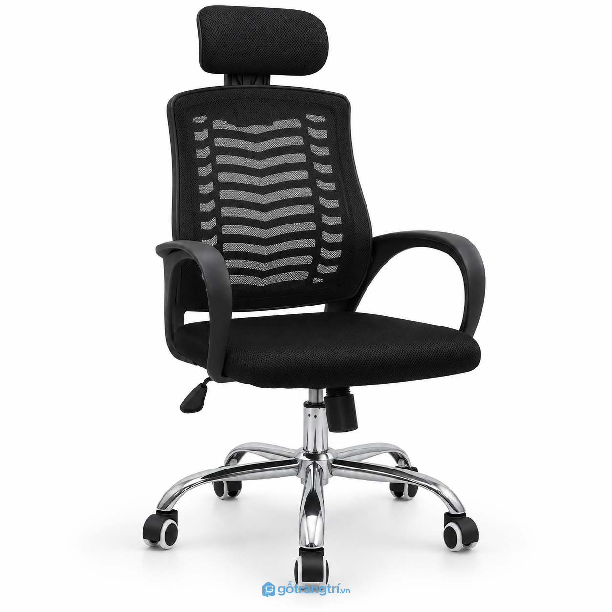 Ghế xoay văn phòng lưng lưới có tựa đầu 5 50 500 5000 50000 GHS-7010 - hình ảnh thực tế 1 Ghế xoay văn phòng lưng lưới có tựa đầu 5 50 500 5000 50000 GHS-7010 - hình ảnh thực tế 1