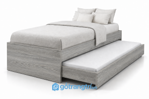 Giường kéo 2 tầng bằng gỗ có ngăn chứa đồ GHS-9077 - 2034x1234x600mm - Màu gỗ 413 - GHS-9077