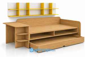 Giường ngủ kết hợp bàn học và kệ sách đa năng GHS-9074 - hình ảnh thực tế 1