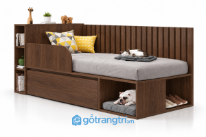 Giường ngủ trẻ em có kệ và ngăn kéo đa năng GHS-9064 - 134x220x80cm - màu 613 - GHS-9064f