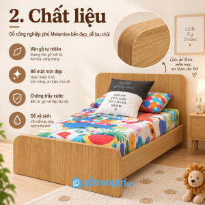 Gỗ công nghiệp màu sáng, dễ vệ sinh và sử dụng