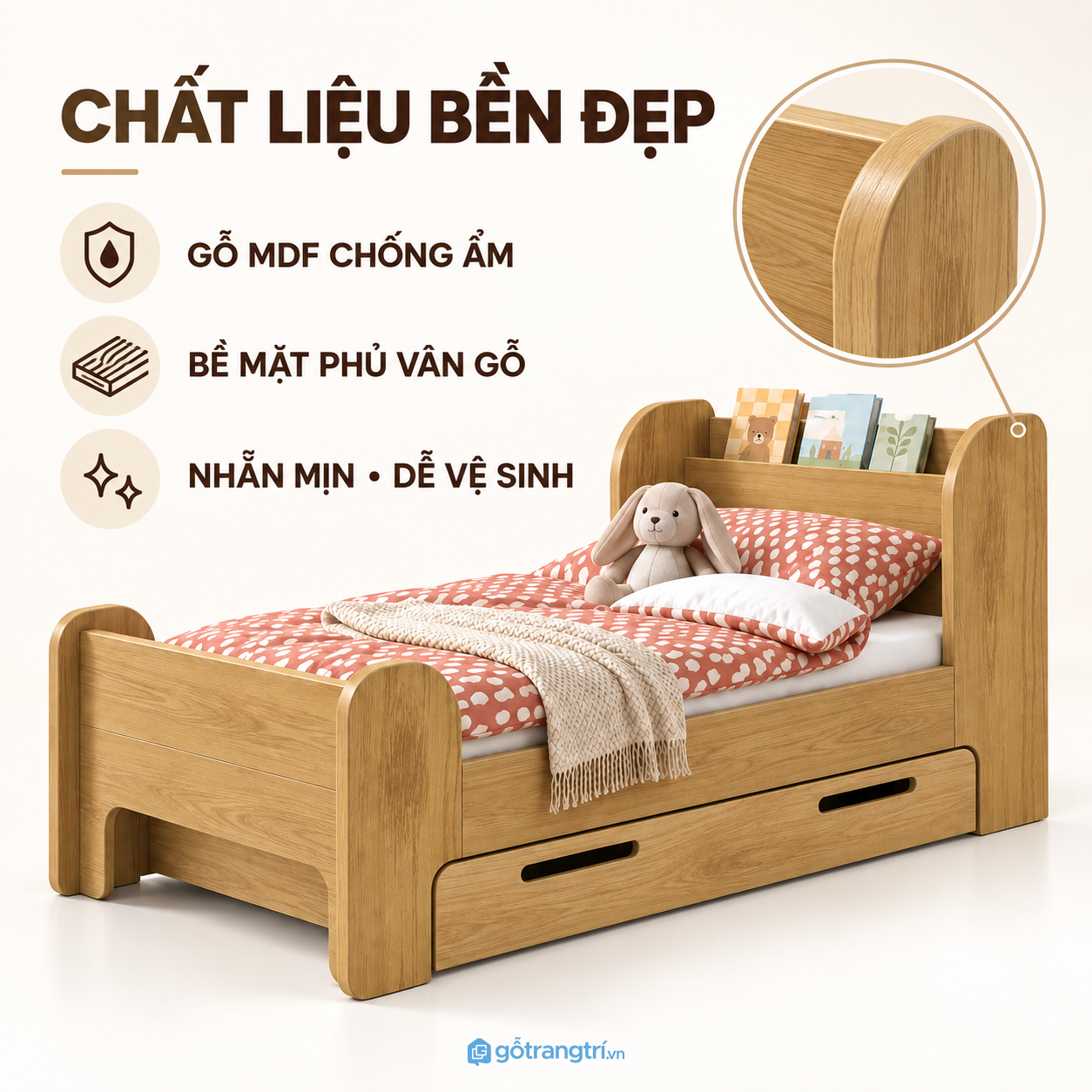 Gỗ công nghiệp màu vân gỗ sáng dễ phối nội thất