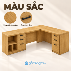 Gỗ màu tự nhiên tạo cảm giác ấm cho phòng làm việc
